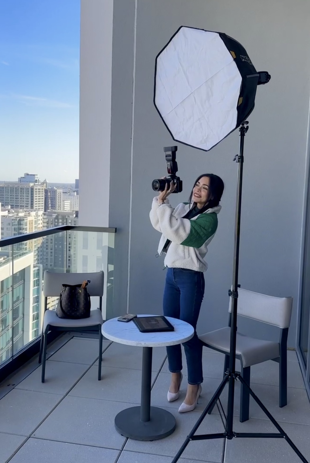 Hannah Mayuski on set