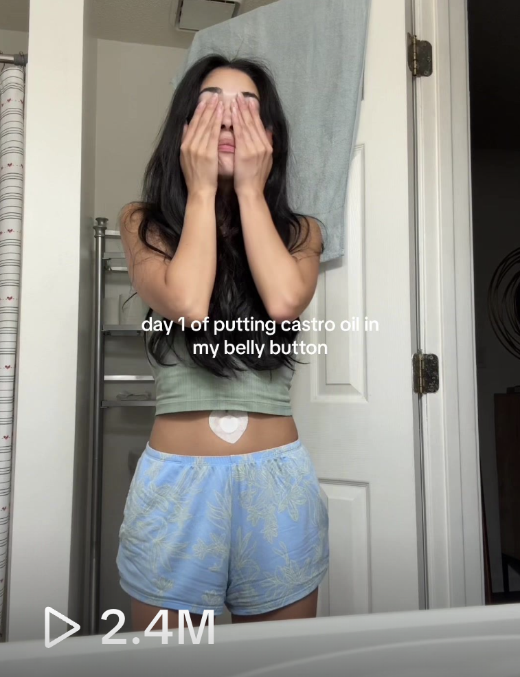 Castor oil belly button